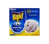 Raid difusor eléctrico día y noche moscas, mosquitos y mosquitos tigre, 1 difusor+1 recarga 240 horas, el embalaje puede variar