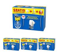 Raid Eléctrico Anti Mosquitos Comunes y Tigre 90 Noches con Aplicador y 2 Recambios - 54 Mililitros (2 x 27ml), El embalaje puede variar (Paquete de 4)