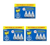 Raid ® Eléctrico Líquido 135 Noches - Recambios Anti Mosquitos comunes y Tigre - 3 recambios de 45 Noches, El embalaje puede variar (Paquete de 3)