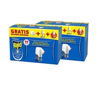 Raid ® Eléctrico Líquido 90 noches, Pack de 2 Uds - Enchufe anti mosquitos comunes y tigre con aplicador y 2 recambios de 45 noches