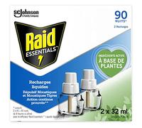 RAID ESSENCIALS RECARGAS PARA DIFUSORES ELÉCTRICOS LÍQUIDOS REPULSIVOS MOSTICOS, 90 NOCHES, 2 X 32 ml