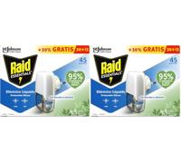 Raid Essentials Eléctrico Líquido Anti Mosquito Comunes y Tigre 45 Noches Con Aplixador + 1 Recambio (Paquete de 2)