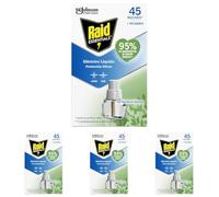 Raid Essentials Recambio Eléctrico 45 noches - Cargador para aparato enchufe antimosquitos comunes y tigre, sin olor (Paquete de 4)