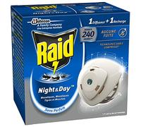 Raid Insecticidas domésticas eléctrico de noche/día difusor de moscas, mosquitas/tigre, 240 horas - Lote de 3