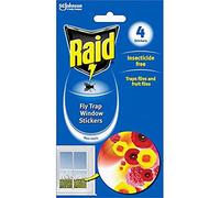 Raid Pegatinas para Ventana con Trampa de Moscas, 4 Pegatinas