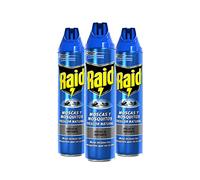 Raid ® Spray Insecticida - Aerosol para moscas y mosquitos, Frescor Natural. Eficacia inmediata. Pack de 3 Unidades, 600ml
