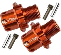 Raidenracing Aleación de aluminio+13 mm de ancho 17 mm estriado cubos de rueda adaptadores hexagonales para Traxxas 1/8 4WD trineo Monster Truck Reemplazar 8654 2 piezas - Naranja