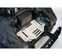 Raidenracing Soporte de batería frontal de acero inoxidable ESC con correa para Traxxas TRX-4 TRX4 G500