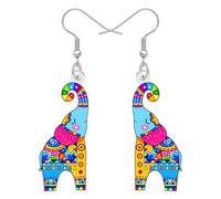 RAIDIN Acrílico Divertido Boho Mandala Elefante Pendientes Colgante Regalos para Mujeres Niñas Bohemio Diseño Floral África Lindo Amantes de los Animales Jungle Joyería Encanto para Mamá (Colorido)
