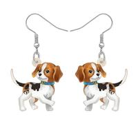 RAIDIN Acrílico Lindo Perro Colgantes Pendientes Joyería para Mujeres Niñas Dulce Cachorro Mascotas Regalos para Amantes de los Perros Fiesta de Cumpleaños Charms (Beagle)