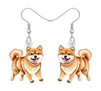 RAIDIN Acrílico Lindo Perro Colgantes Pendientes Joyería para Mujeres Niñas Dulce Cachorro Mascotas Regalos para Amantes de los Perros Fiesta de Cumpleaños Charms (Shiba Inu)