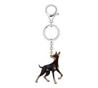 RAIDIN Acrílico lindo perro Mascotas Llaveros para Mujeres Niñas Cachorro Amantes Joyería Regalos para Monedero Llaves del coche Accesorios (Doberman)
