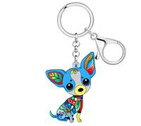 RAIDIN Acrílico lindo perro Mascotas Llaveros para Mujeres Niñas Cachorro Amantes Joyería Regalos para Monedero Llaves del coche Accesorios (Chihuahua A)