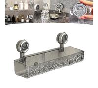 Raidley - Estante de pared sin taladrar 2024, lujoso patrón de glaciar, con ventosa, organizador de ducha transparente, estante de almacenamiento para baño, elegante nizer para el hogar moderno, fácil