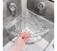 Raidley Estante de pared transparente sin taladro, estante de almacenamiento para baño, sin necesidad de taladrar, carrito con ventosa, estante de baño, estante de esquina sin taladro (Gris, A)