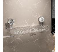 Raidley Estante de pared transparente sin taladro, estante de almacenamiento para baño, sin necesidad de taladrar, carrito con ventosa, estante de baño, estante de esquina sin taladro (Gris, B)