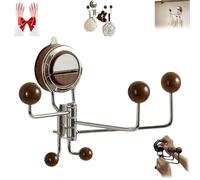 Raidley No-Drill Rotating Suction Hooks - Strong Hold, Easy Wall Installatio, Raidley No Drill Wall Caddy, 180° Otating & Adjustable Design with 5 Hooks, for Bathroom Kitchen (1PC)