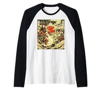 Raijin y Fujin Mitología Japonesa Ukiyo-e Estética Camiseta Manga Raglan