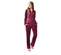 RAIKOU Home Set Conjunto Informal para Mujer, Conjunto de Culotte de Pijama de Terciopelo, Ropa Deportiva para Correr de Terciopelo, Cremallera y Cinta（Zarzamora，44-46）