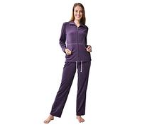 RAIKOU Traje de casa de Mujer con Cremallera,Conjuntos Chándal Mujer de Terciopelo,Casual Conjuntos,Traje de Ocio de Mujer Suave,Elegante（Morado oscuro,40-42）