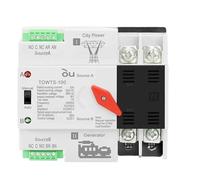 Rail 2P 3P 4P ATS Dual Power Automatic Transfer Switch Electrical Selector Switches Uninterrupted Power 63A 100A(3,63A)