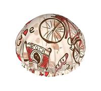 Rail bike Eiffel Tower cake Reutilizable Impermeable Lavable Ajustable Adecuado para mujeres Todas las longitudes de cabello Gorro de ducha