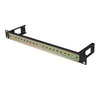 Rail DIN TS-35 Lanberg AK-1801-B Steel 19" Rack 1U Negro RAL9004 482.5mm