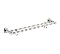 Railas de la Barra de Toallas Rack de Toalla de baño de 2 Niveles Todo el riel de Toalla de Cobre con Ganchos de Toalla montada en la Pared Barra de Toalla para el baño de Cocina (Cromo de 30 cm-100