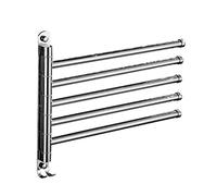 Railas de Toallas Barra de Toalla de baño Sus Sus 4-Arm Bating Swing Hanger Toall Vengador de Toallas Organizador de Almacenamiento de Almacenamiento Espacio Montaje de Pared Montaje Cepillado Torre