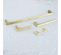Railas de Toallas, Juego de Hardware de Oro Cepillado Soporte de Papel Rejilla para Toallas de Toalla de Toallas Barra de Toalla Accesorios de baño de Acero Inoxidable