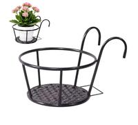 Railing Plant Hanger - Iron Material Weather Resistant Flower Pot Rack, Balcony Plant Holder | Window Railing Planter Bracket For Garden, Patio, Porch, Deck, Indoor Outdoor Decor Use