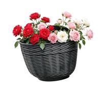 Railing Planter - 10 Inch Pot | PP Hanging - Indoor Plant Pot with Drainage Hole and Hooks For Flowers, Herbs and Greenery, Ideal For Balconies, Patios Ands Garden Railings