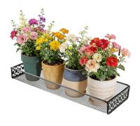 Railing Planter Holder - 12.6x4.3x4.3in Iron Hanging Shelf, Hooked Flower Rack, Long Lasting Balcony Garden Display Stand | Patio Porch Fence Decoration for Pots Vines Outdoor Home Landscaping