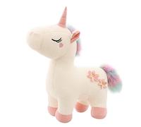 RAILONCH Peluche de unicornio arcoíris, juguete de peluche, juguete de peluche lindo adolescente corazón muñeca regalo