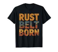 Railroad Tracks Horizon Rust Belt Born Raised Midwest Camiseta