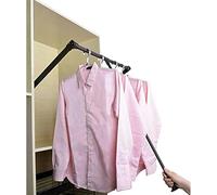 Rails de vestuario desplegables, riel de ropa de vestuario desplegable, rieles de elevación de aluminio, sistema de almacenamiento de organizadores, varillas de percha de armario, espacio de ahorro,