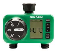 Rain Bird HET200 - Temporizador electrónico digital de riego/riego, funciona con pilas, rosca de manguera de jardín de 3/4 pulgadas, entrada de latón resistente, 2 salidas/puertos
