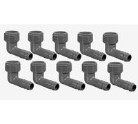 Rain Bird SBE-075 - Conector acodado con rosca exterior de 3/4", 10 unidades, para regar el jardín SPX Flex