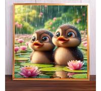Rain Black Duck Jigsaw Puzzle 200 Pieces 28x28cm/11x11inch, Difficult Jigsaw Puzzles for Adults 200, Beautiful Art Work, Great Festive Puzzle Gift for Men/Women