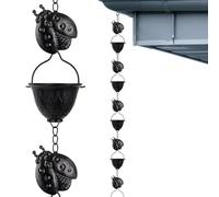Rain Catcher Chain, Decorative Rainwater Extension, Heavy-Duty Cups, Outdoor Drain Collector for Roof Edge, House Eaves, Tree Canopy, Garden Gazebo, and Landscape Water Control