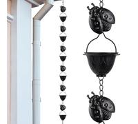 Rain Chain, Decorative Gutter Chain, Rainwater Drainage System, Roof Water Collector, Heavy Duty 12 Cups Adapter for Tree Canopy Gazebo and House Extension 9.1Ft