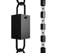 Rain Chains Direct Cadena de Lluvia prémium de eslabones Cuadrados, 260 cm, Aluminio Resistente con Recubrimiento pulvimetalúrgico Negro, para canalones