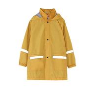 Rain - Chaqueta de lluvia con capucha para niñas y niñas, resistente al viento, manga larga con capucha (amarillo, 2 años)