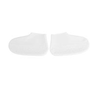 Rain - Deflecting Footwear Covers for Rain | Thick Silicone - Skid Overshoes Keep Feet Dry | Reusable Elastic White Guards for Outdoor/Walking/Travel | M L Size (White M)