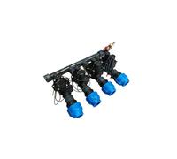 Rain - Distribuidor de 2 vías, 3 vías, 4 vías, 5 vías, 6 velocidades, 1 pulgada, con válvula magnética RN155 Plus IG, acoplamientos y conexión de aire comprimido (DN32, distribuidor de 4 vías)