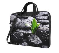 Rain Drops Over Rock - Maletín unisex para computadora de negocios, para el hombro, para la temporada de regreso a la escuela, Black, 14 inch