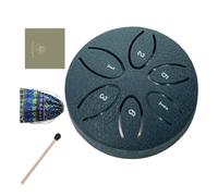 Rain Drum - 3 Inch 6 Note Steel Tongue Music Drum for Relaxing Sounds, Hand Percussion Instrument with Soothing Meditation and Mindfulness Practice, Yoga Tool for Adults, Beginners, Home