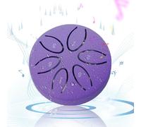 Rain Drum 3inch 6 Tone Carbon Steel Drum Ethereal Soothing Tongue Mini Rain for Outside When it Rains for Zen Education Meditation Yoga, Purple
