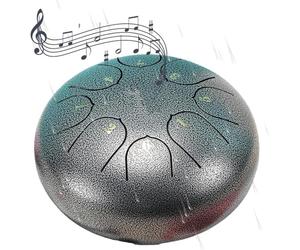 Rain Drum for Outside Garden - Cha-kra Drum for Rain Outdoor - Steel Tongue Drum,Drum Rain Chime Waterproof,Rain Drum for Garden Instrument, Sound Healing Instruments for Meditation or Yoga (Silver)
