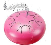 Rain Drum for Outside - Steel Tongue Drum Rain Chime - Outdoor Rain Chime Musical Chimes Instrument,Handpan Meditation Drum Rain Drum for Garden,Enjoy the Rain Symphony (Pink)